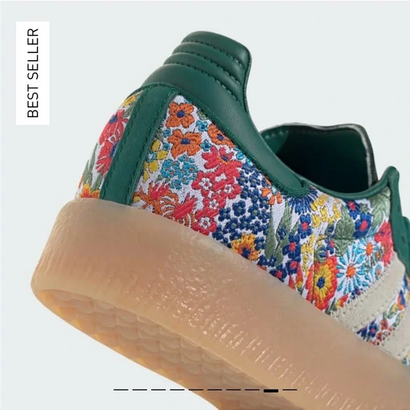 Adidas Green Floral Liberty London Samba Sneakers - Picture 9 of 11